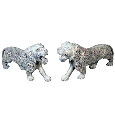 &quot;Guhaashaya&quot; Stone Carved Pair of Art Sculptures-Guhaashaya_Pair_Art_Sculptures