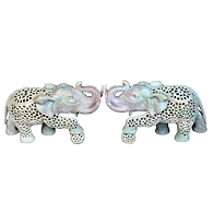 "Dvanda" Stone Carved Pair of Art Sculptures