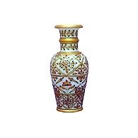 "Suvarna" Marble Hand Painted Kundan Vase