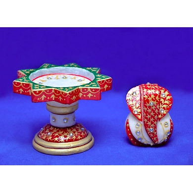 &quot;Ud-danda&quot; Marble Ganesha Idol Set-1