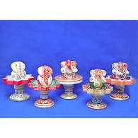 "Ud-danda" Marble Ganesha Idol Set