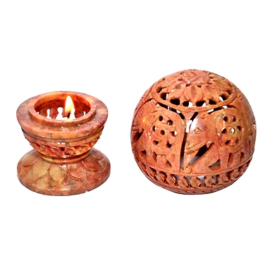 &quot;Mekhala&quot; Stone Carved Lamp Shade-1