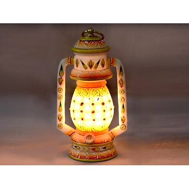 &quot;Neyadeepa&quot; Marble Carved Lamp Shade-1