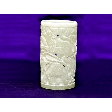 &quot;Vikala&quot; Marble Carved Pen Stand-Vikala_Pen_Stand