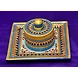 &quot;Mayuribhu&quot; Marble Hand Painted Kundan Platter-Mayuribhu_Kundan_Platter-sm