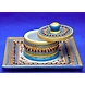 &quot;Mayuribhu&quot; Marble Hand Painted Kundan Platter-1-sm