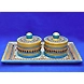 &quot;Utnilahari&quot; Marble Hand Painted Kundan Platter-Utnilahari_Kundan_Platter-sm