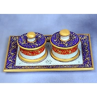 "Aakashavarna" Marble Hand Painted Platter