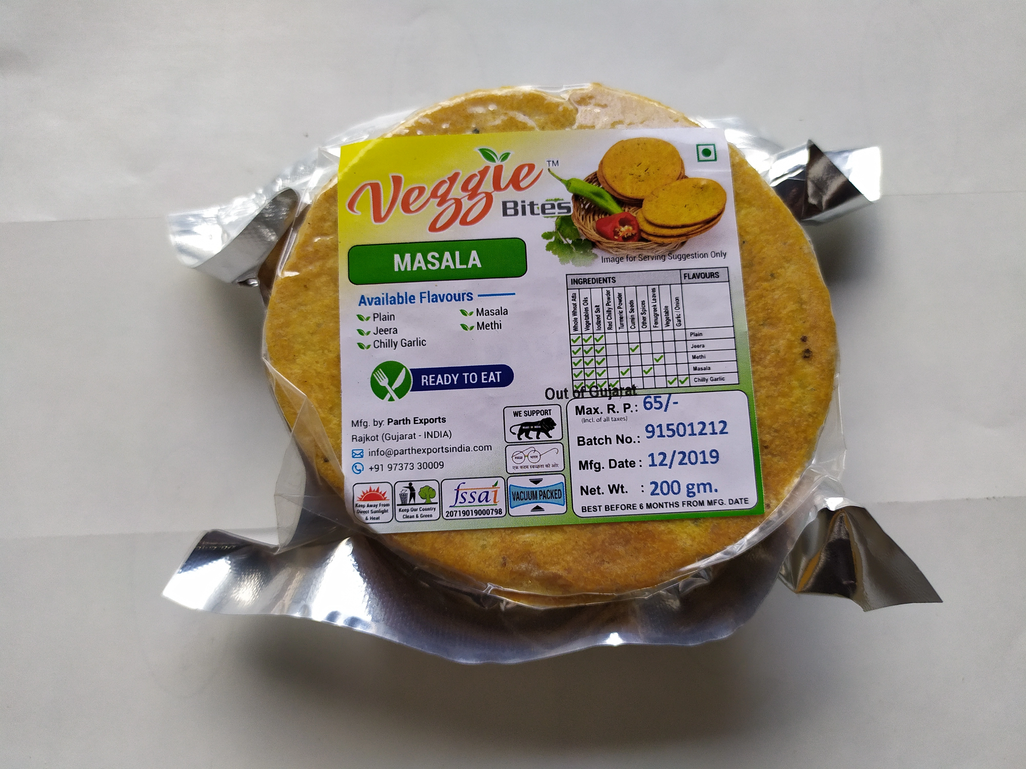 Veggie Bites Dry Bhakhri 1kg unit pack-Biscuit-1