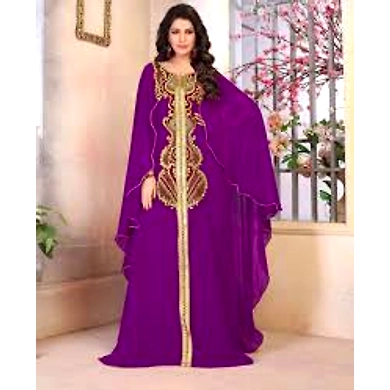 Fancy Printed Purple Kaftan-6477664