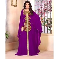 Fancy Printed Purple Kaftan