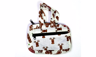 Cloth Zip Pouch Cotton Bag 2Pockets