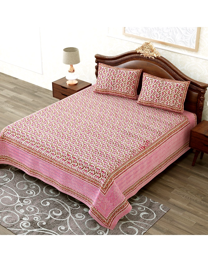 Hand Block Jaipuri Bedsheets-1