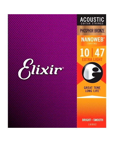 Elixir Acoustic Phosphor Bronze Standard Gauge Acoustic Guitar Strings with NANOWEB Coating-Extra Light (10 14 23 30 39 47)-4