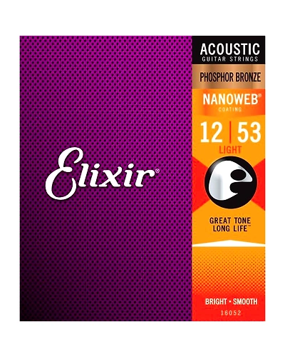 Elixir Acoustic Phosphor Bronze Standard Gauge Acoustic Guitar Strings with NANOWEB Coating-Extra Light (10 14 23 30 39 47)-1