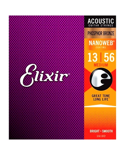 Elixir Acoustic Phosphor Bronze Standard Gauge Acoustic Guitar Strings with NANOWEB Coating-ELIXIRAC6NANOPHOSPHOR-1047