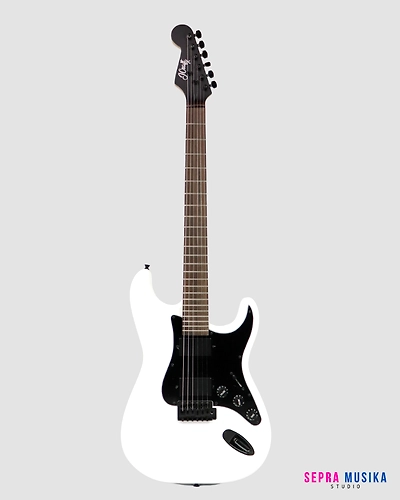 JCraft LSX-1 Double Humbucker Electric Guitar with Gigbag-Snow-3