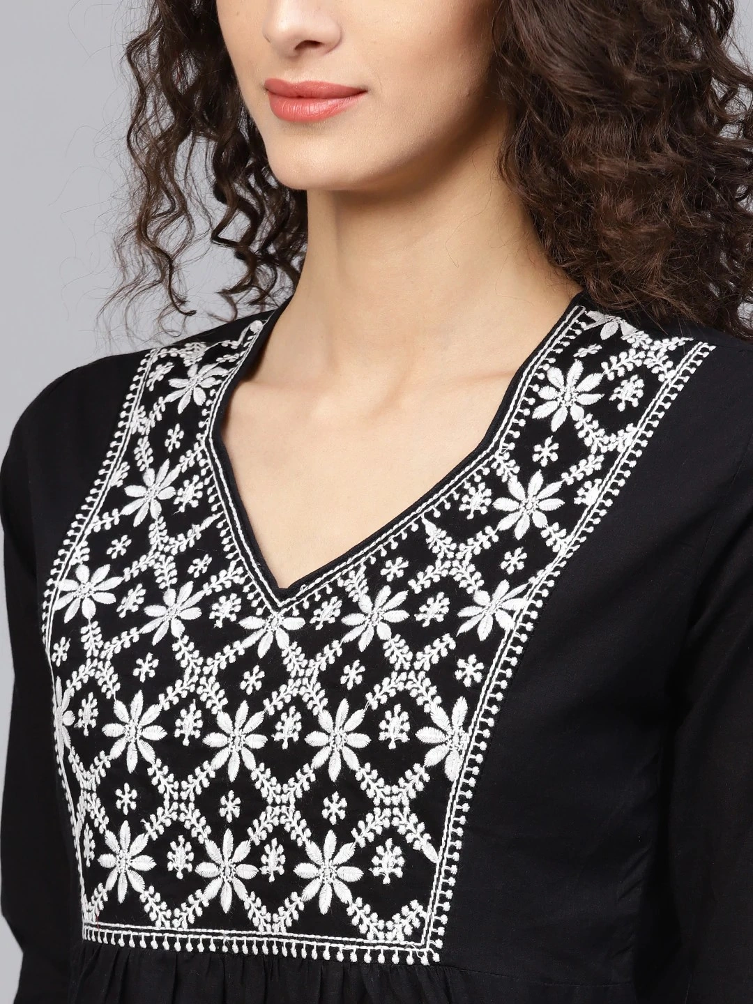 Bhama Couture Women Black Self Design Top-L-4