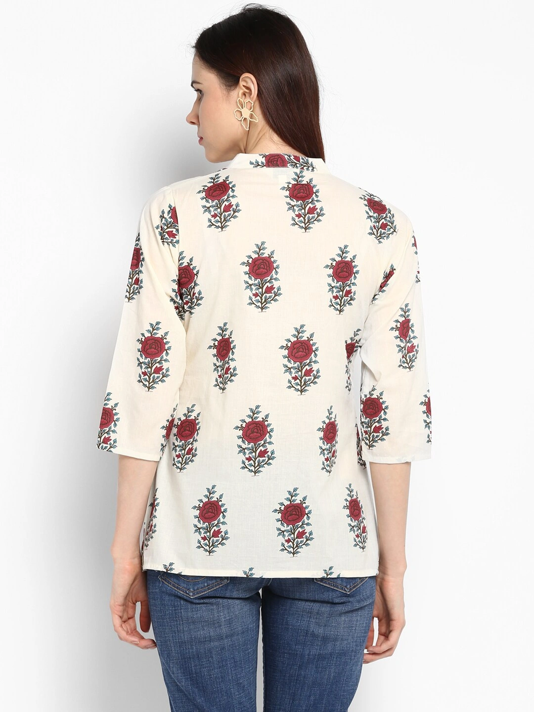 Bhama Couture Women Off-White Printed Top-L-2