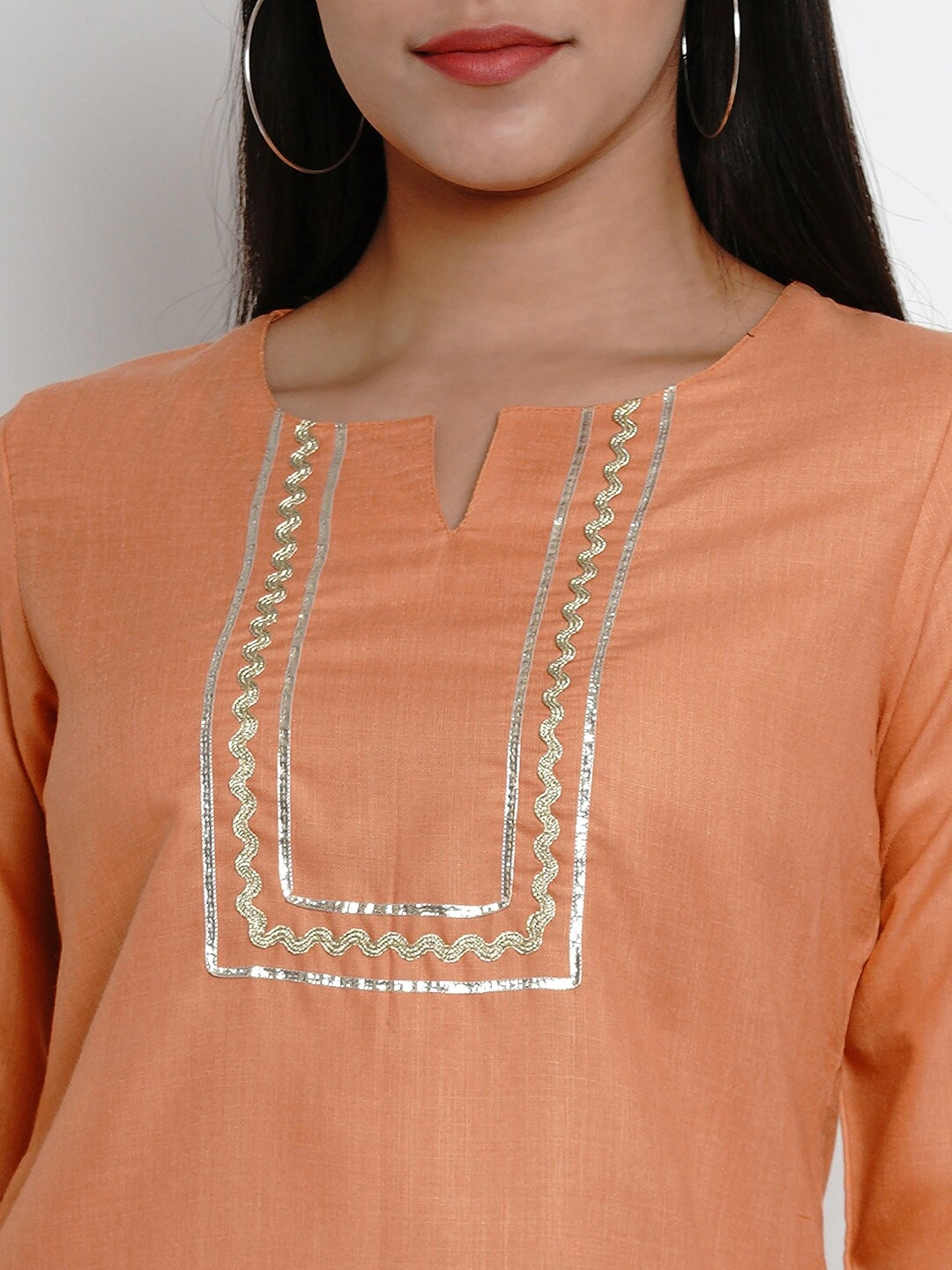 Bhama Couture Orange Tunic With Gota Detailing-L-3