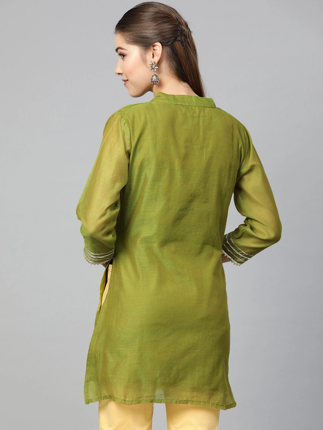 Bhama Couture Women Olive Green Solid Tunic-L-2