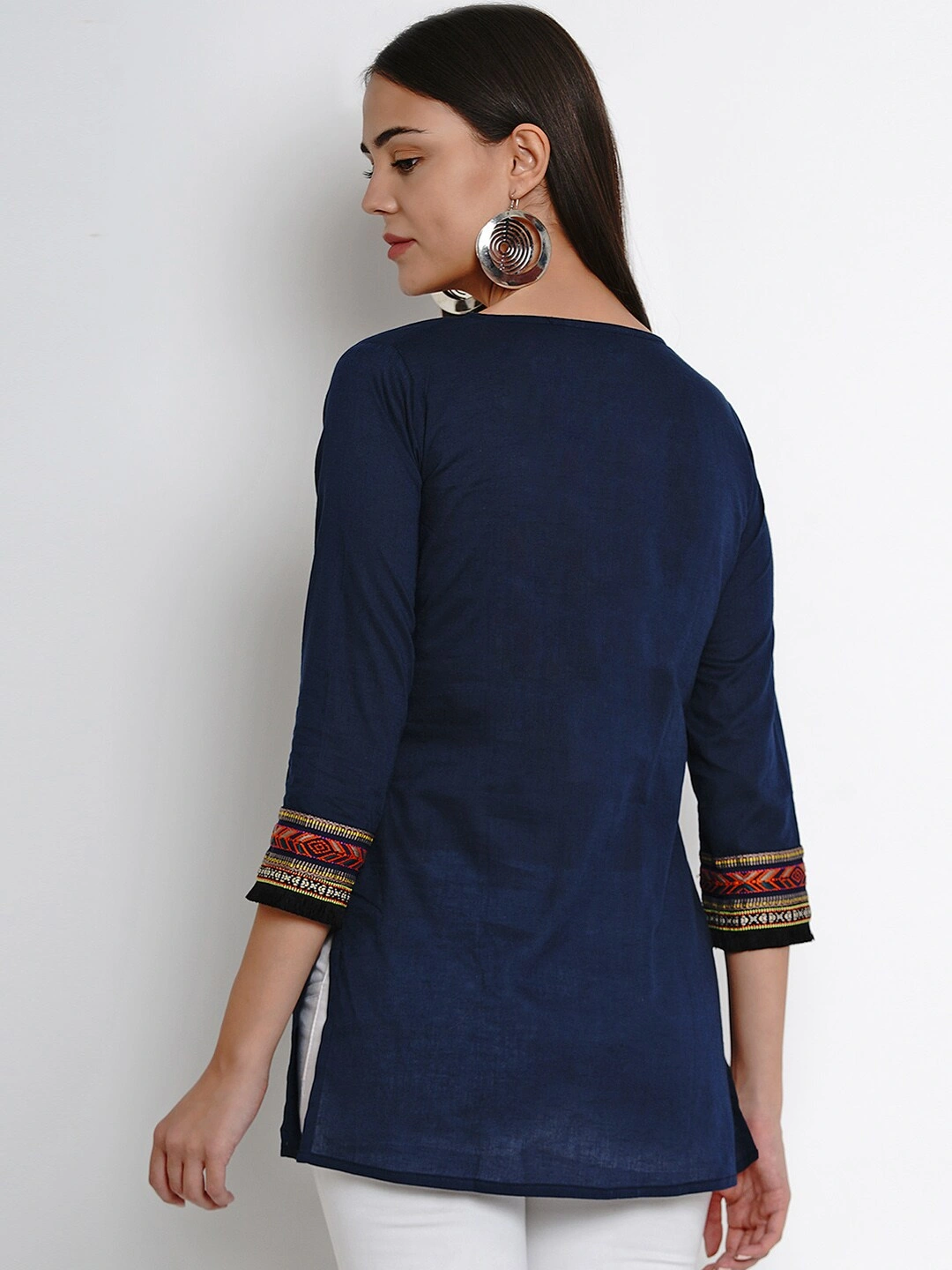 Bhama Couture Women Navy Blue Solid Tunic-L-2