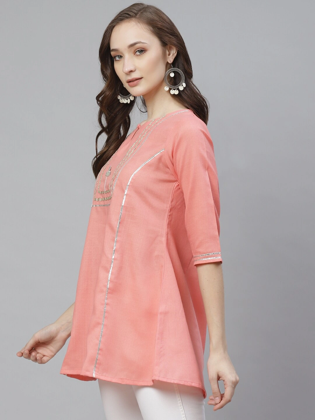 Bhama Couture Pink Gotta Patti Ethnic Tunic-M-1