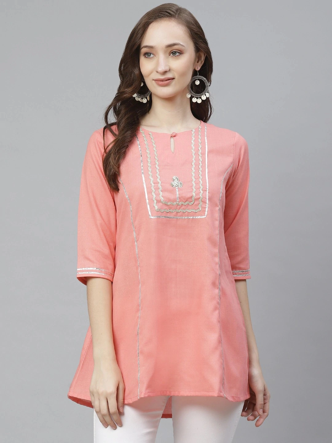 Bhama Couture Pink Gotta Patti Ethnic Tunic-TUN047_S