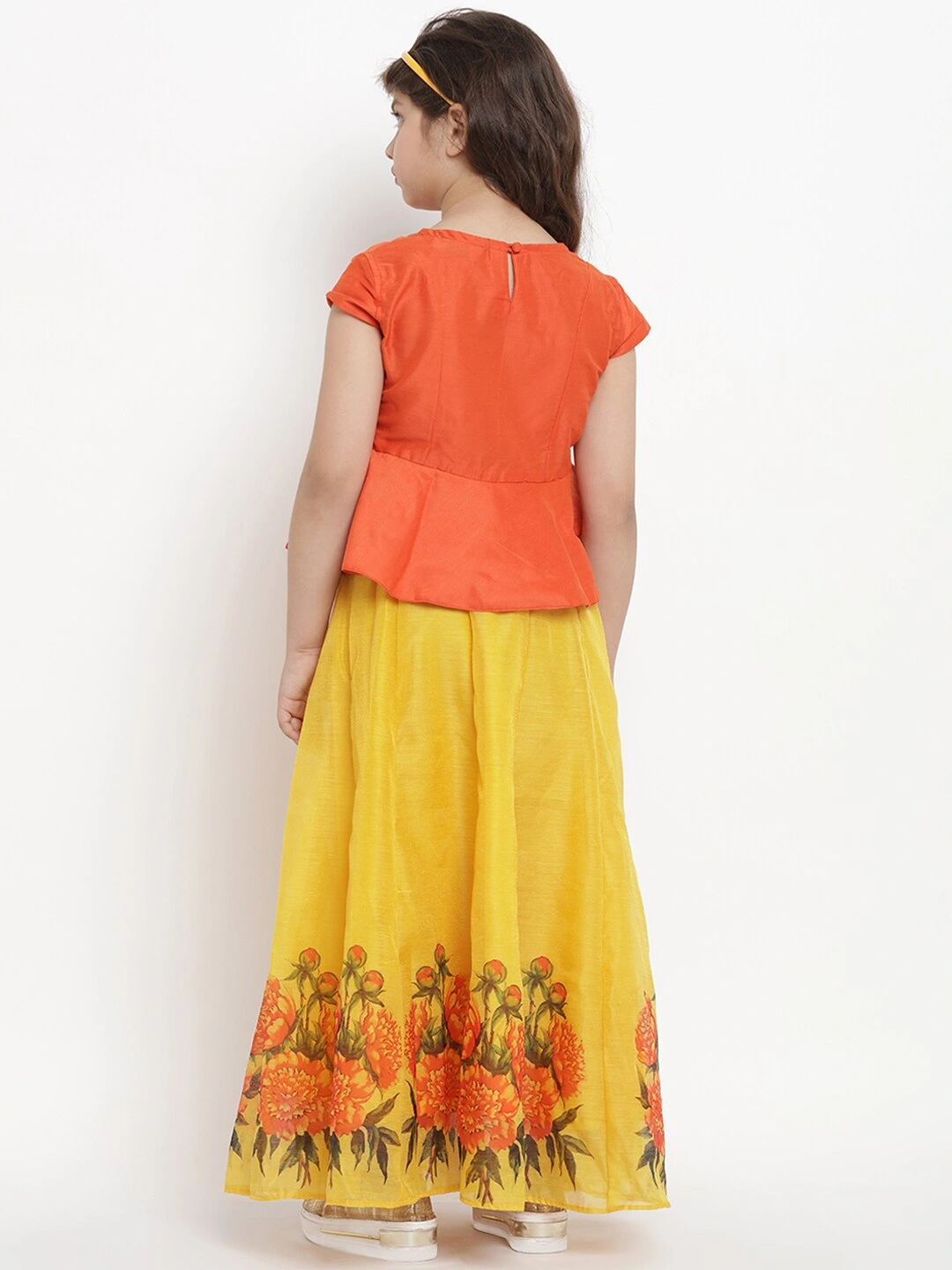 Bitiya by Bhama Orange &amp; Yellow Ready to Wear Lehenga with Blouse-3-4Y-2