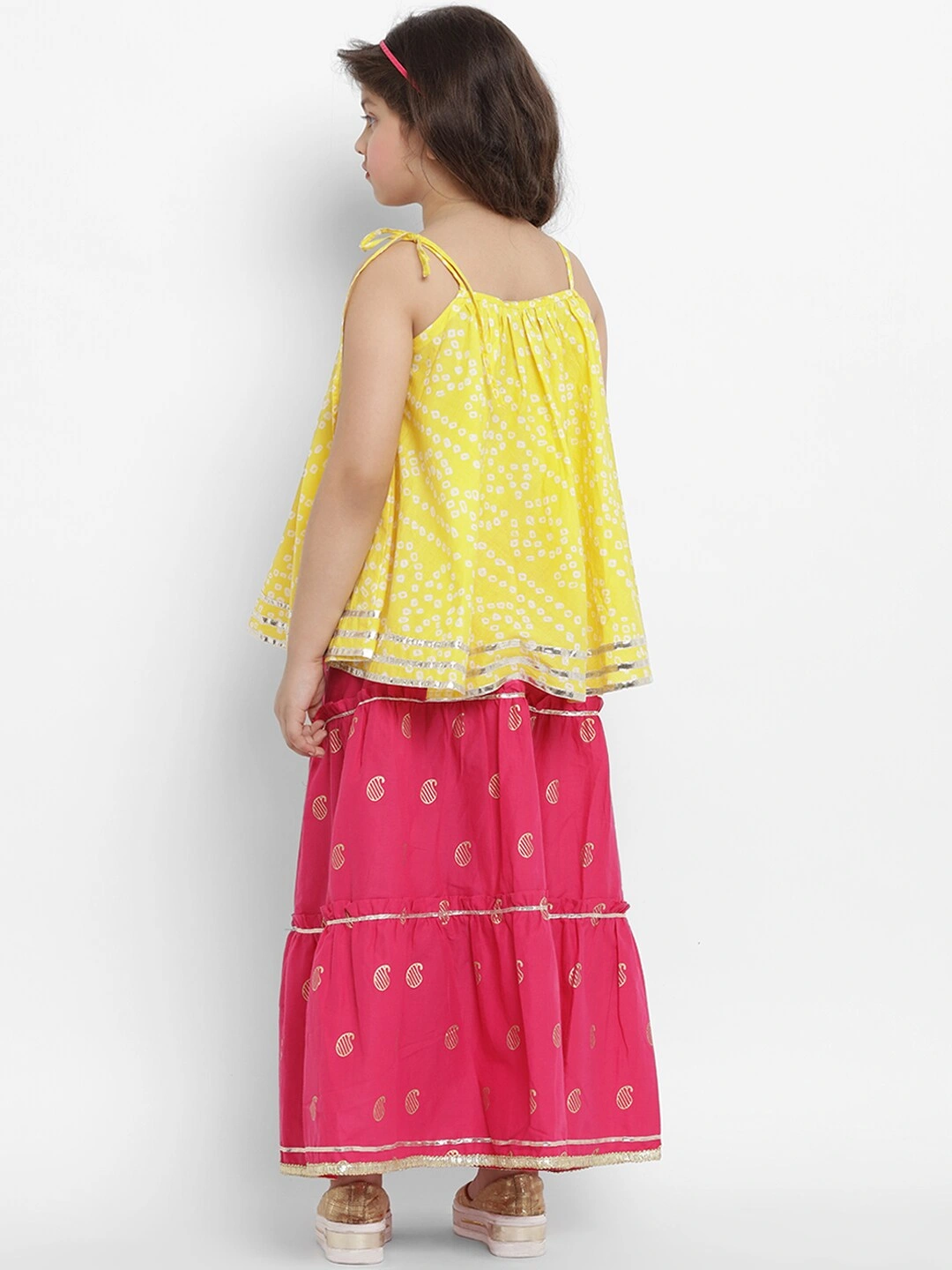 Bitiya by Bhama Yellow &amp; Pink Ready to Wear Lehenga with Blouse-3-4Y-2