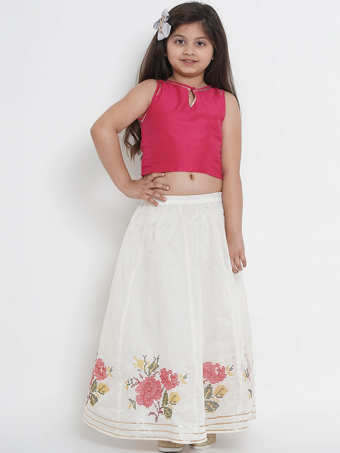 Bitiya by Bhama Fuchsia Ready to Wear Lehenga with Blouse-BBB024_3-4Y