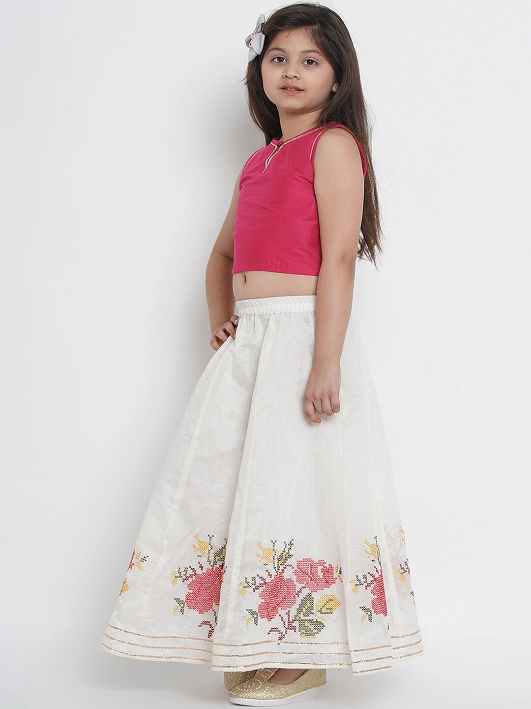 Bitiya by Bhama Fuchsia Ready to Wear Lehenga with Blouse-3-4Y-1