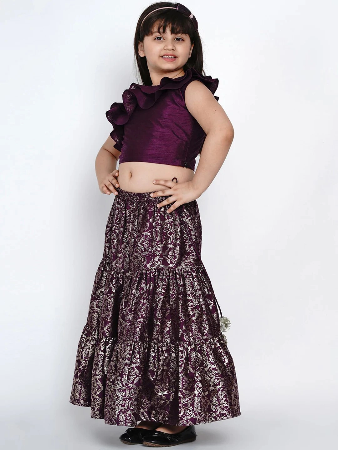 Bitiya by Bhama Purple Ready to Wear Lehenga with Blouse-3-4Y-1