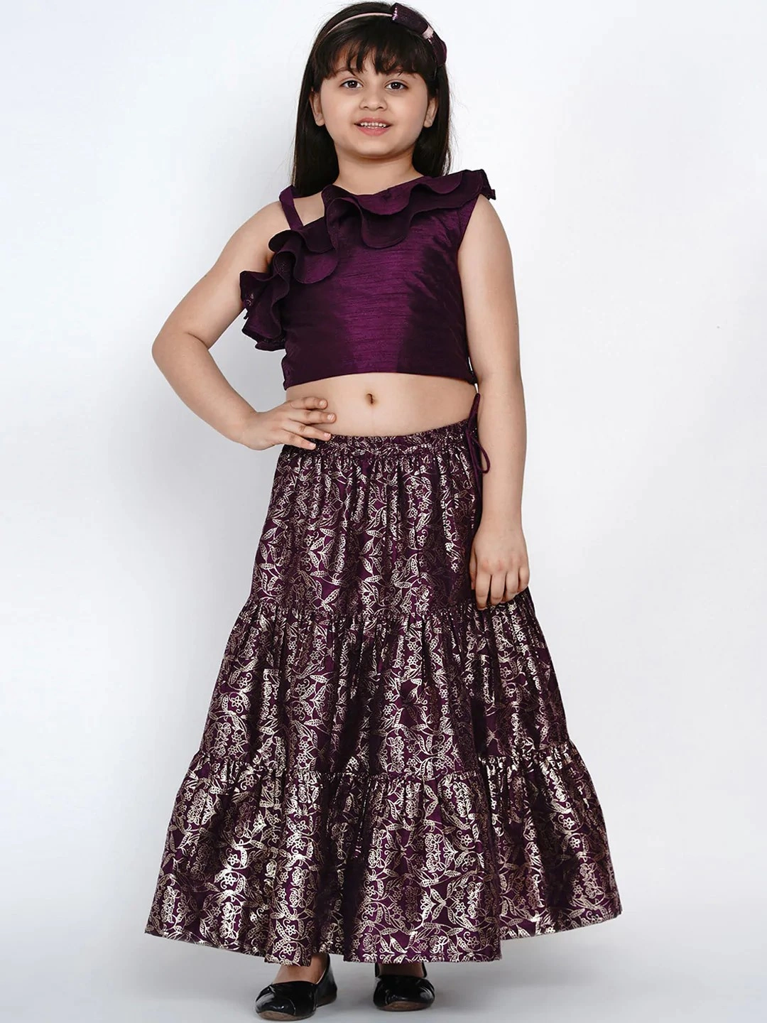 Bitiya by Bhama Purple Ready to Wear Lehenga with Blouse-BBB124_4-5Y