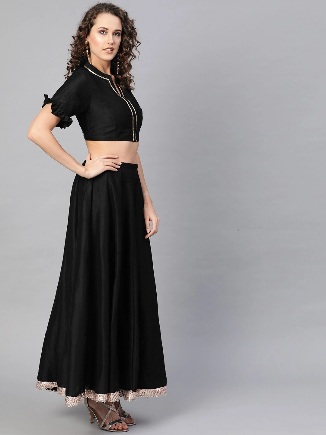 Bhama Couture Black Solid Lehanga Choli With Dupatta-L-1