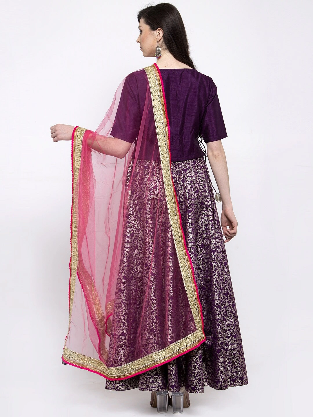 Bhama Couture Purple Ready to Wear Lehenga &amp; Blouse with Dupatta-XL-2