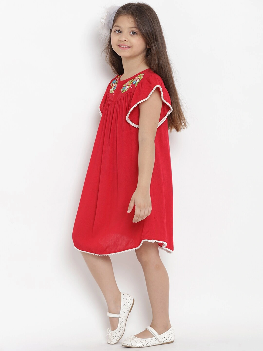 Bitiya by Bhama Girls Red A-Line Dress-3-4Y-1