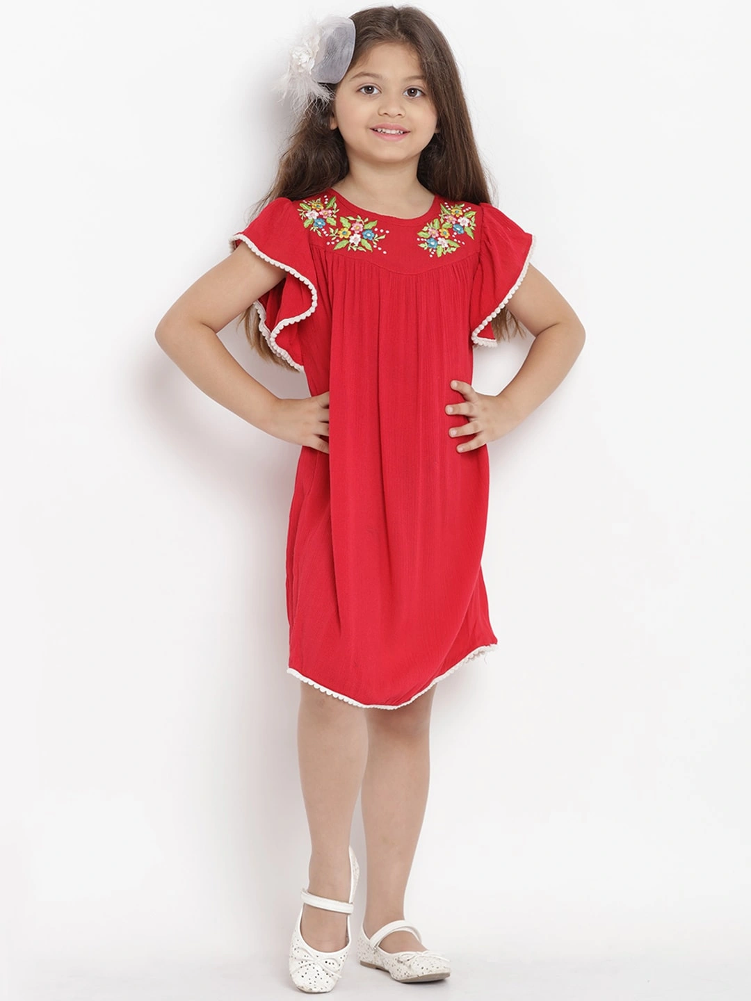 Bitiya by Bhama Girls Red A-Line Dress-BBT116_4-5Y