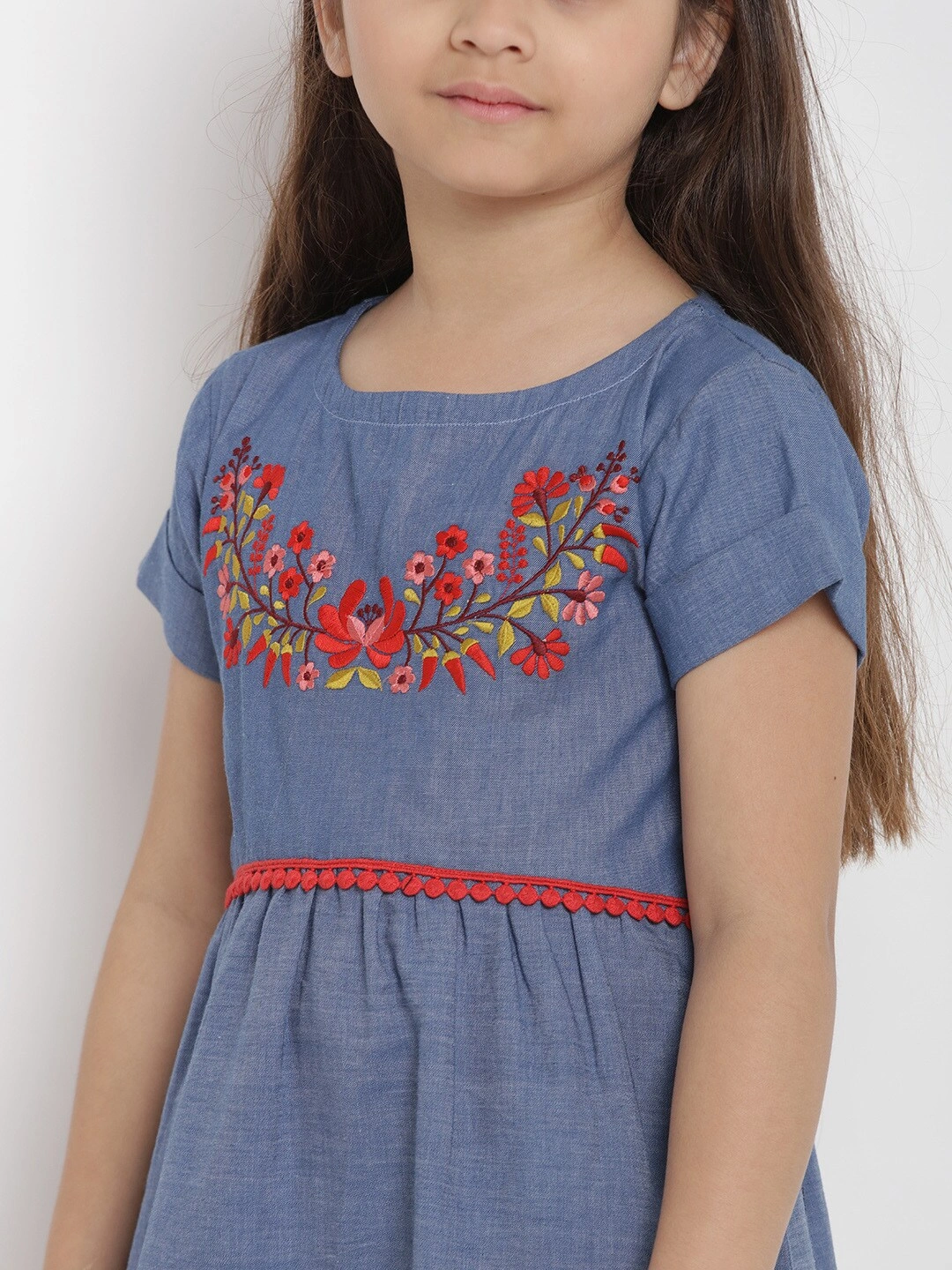 Bitiya by Bhama Girls Blue Fit and Flare Dress-3-4Y-4