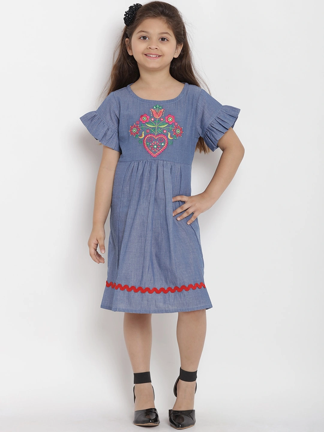 Bitiya by Bhama Girls Blue A-Line Dress-BBT129_4-5Y