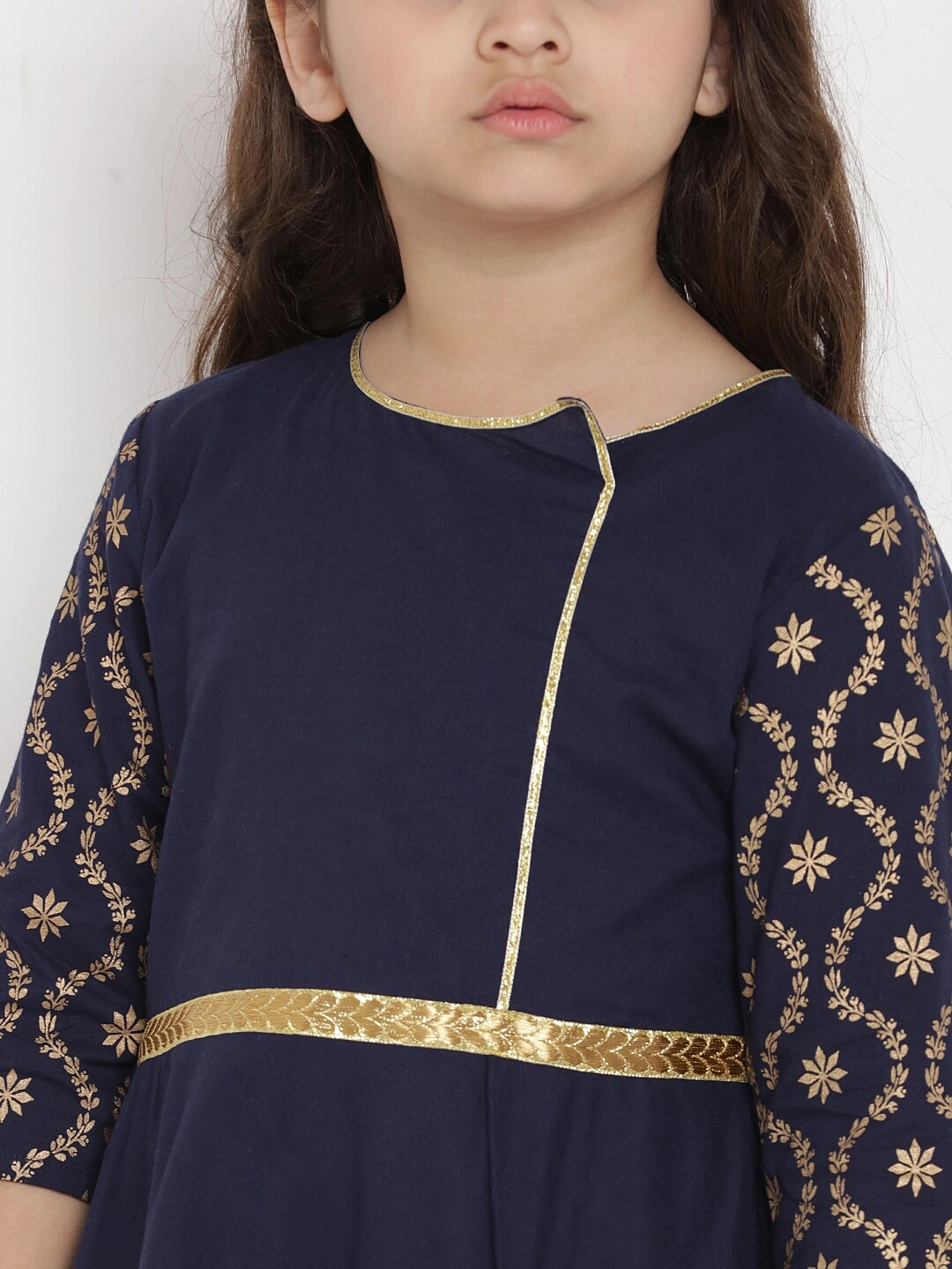 Bitiya by Bhama Girls Solid Navy Blue A-Line Dress-4-5Y-4