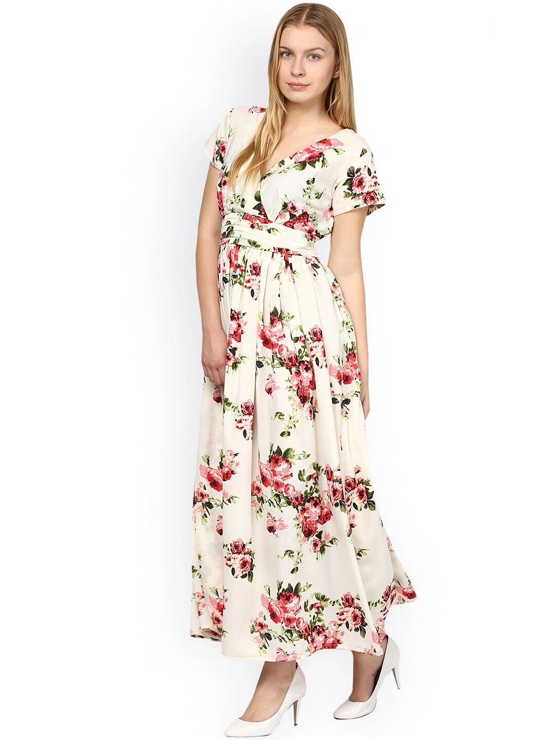 Bhama Couture Cream-Coloured Printed Maxi Dress-XL-1