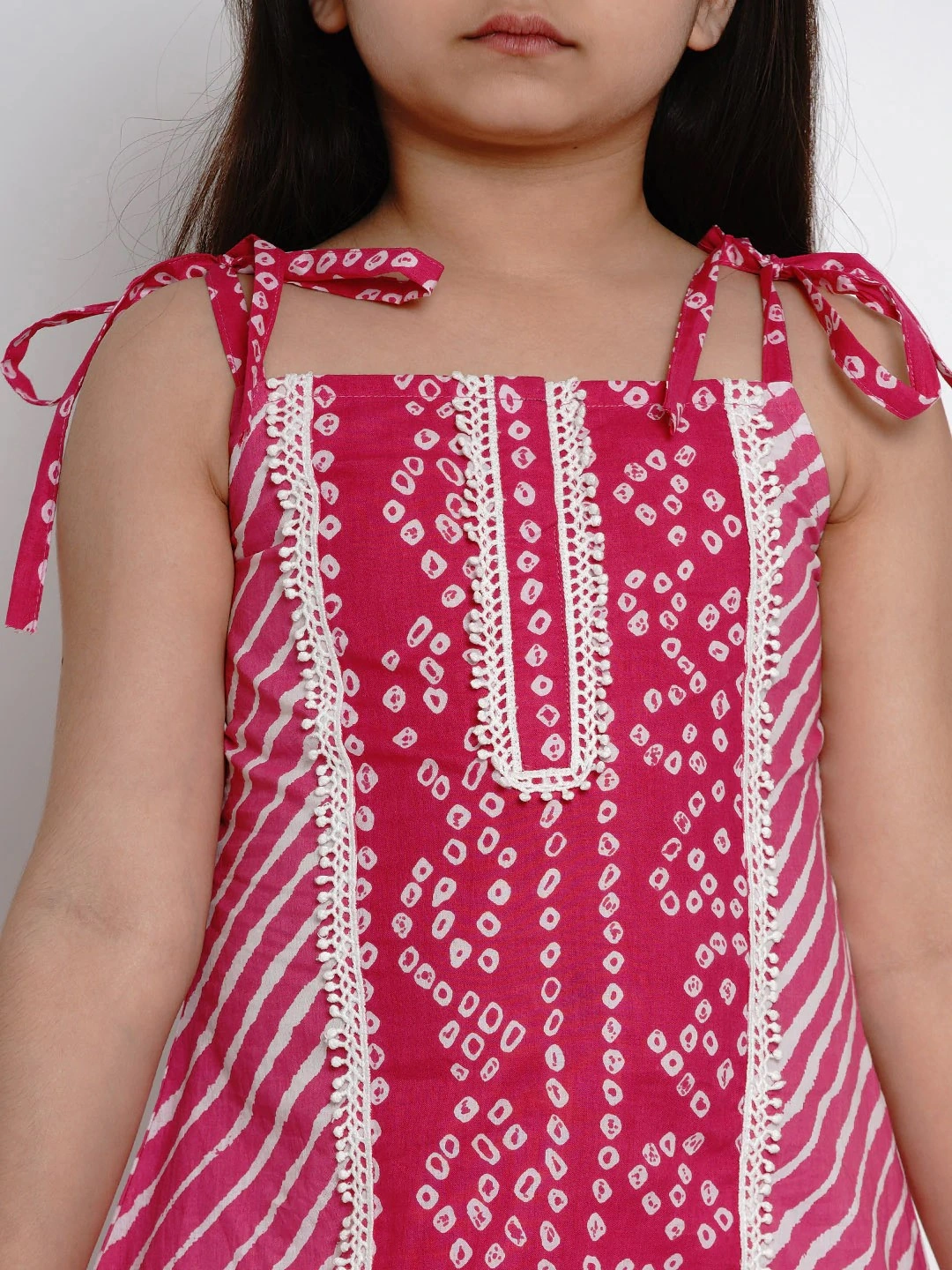 Bitiya by Bhama Girls Pink Striped Kurta with Palazzos-3-4Y-4