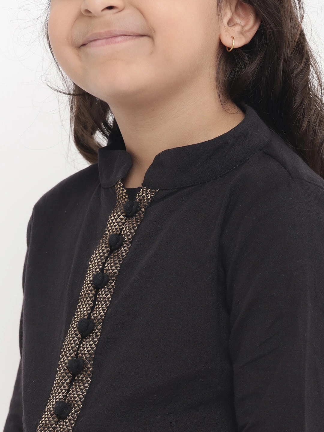 Bitiya by Bhama Girls Black Solid Kurta with Palazzos-3-4Y-4