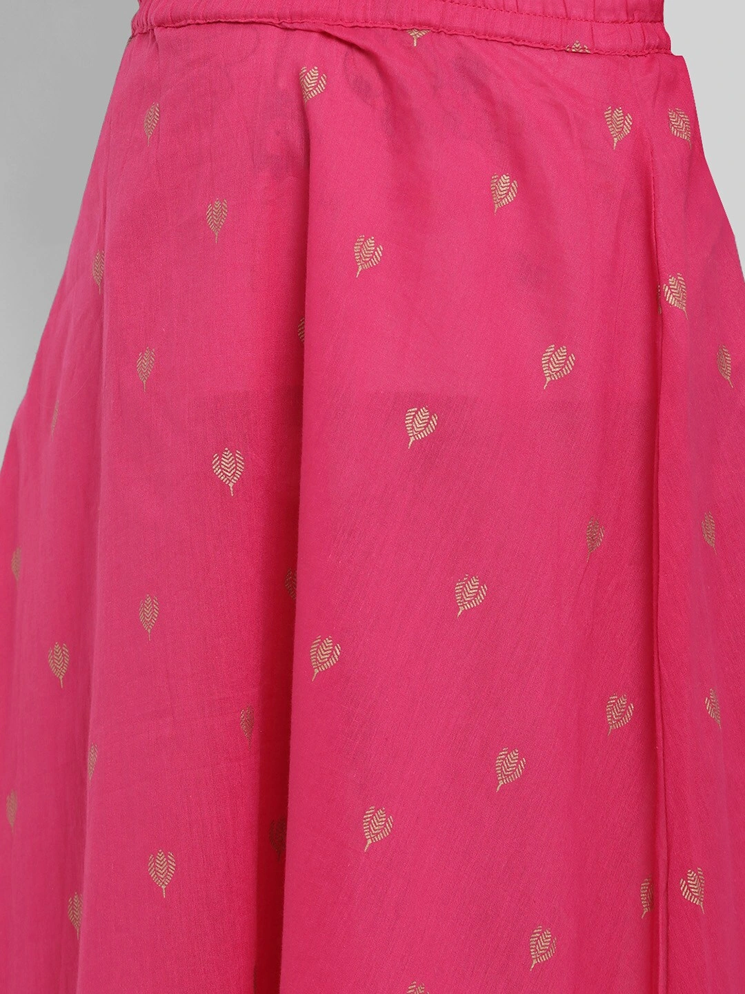 Bitiya by Bhama Girls Pink Solid Kurta with Skirt-3-4Y-4