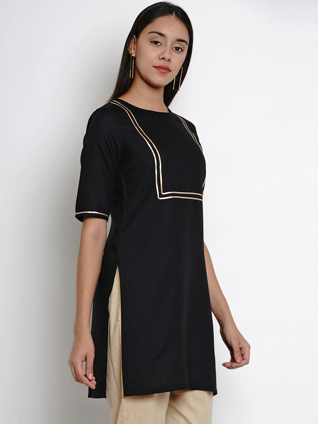 Bhama Couture Women Black Solid Tunic-L-2