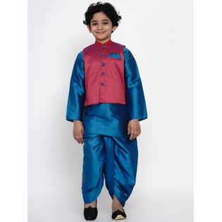 BITTU BY BHAMA PINK AND BLUE NEHRU JACKET