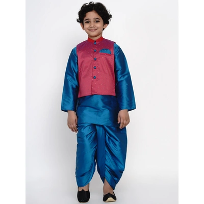 BITTU BY BHAMA PINK AND BLUE NEHRU JACKET