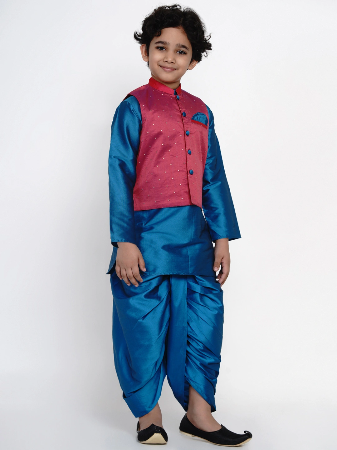 BITTU BY BHAMA PINK AND BLUE NEHRU JACKET-3-4Y-2