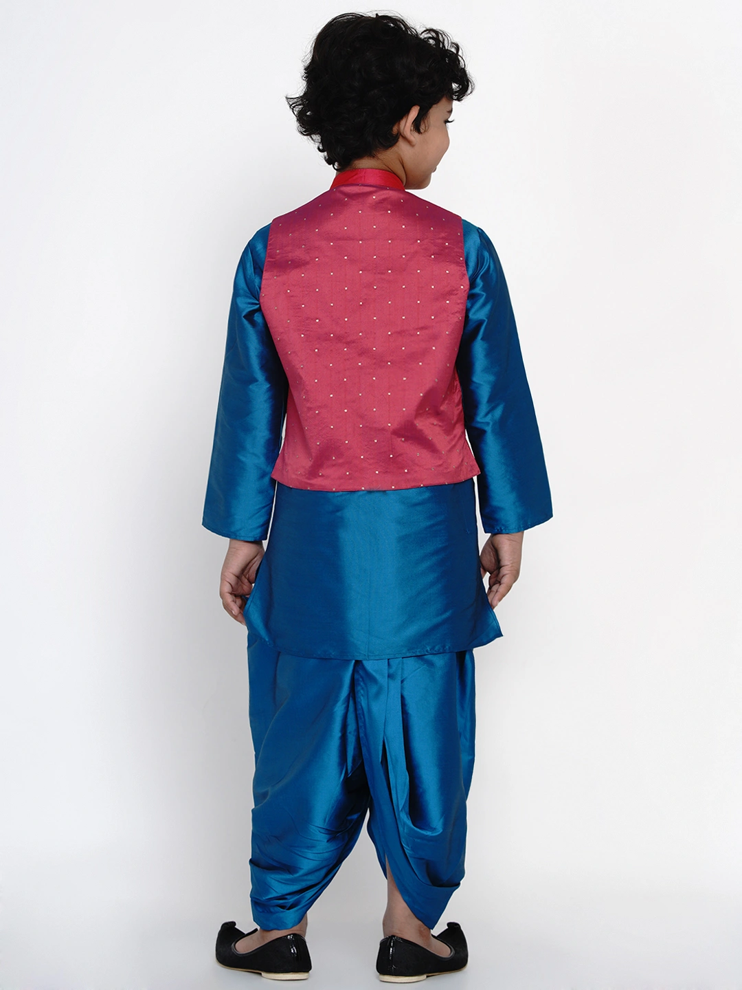 BITTU BY BHAMA PINK AND BLUE NEHRU JACKET-4-5Y-4